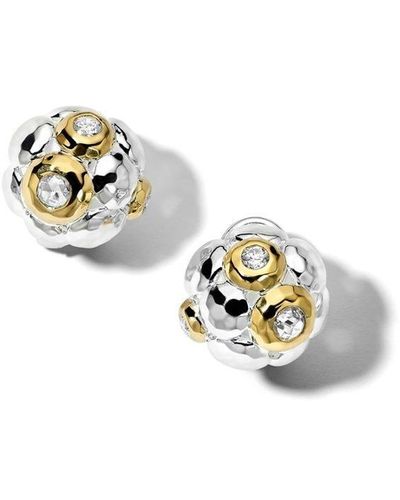 Ippolita 18kt Green Gold And Sterling Silver Stardust Paparazzi Diamond Earrings - Metallic