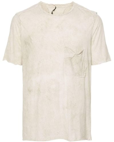 Masnada T-shirt en coton à effet usé - Blanc