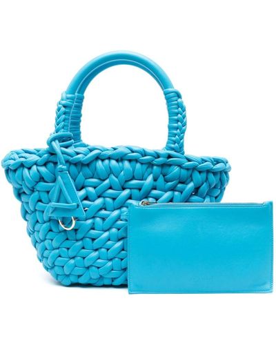 Alanui Small Icon Leather Tote Bag - Blue