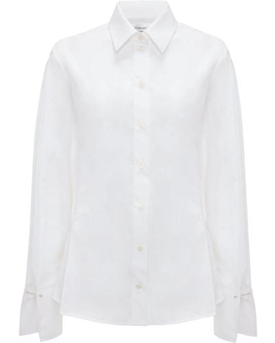 Victoria Beckham Camisa con pliegues - Blanco