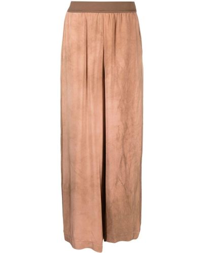 Uma Wang Pantalones anchos con cinturilla elástica - Marrón