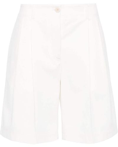 Totême Twill-Shorts mit Falten - Weiß