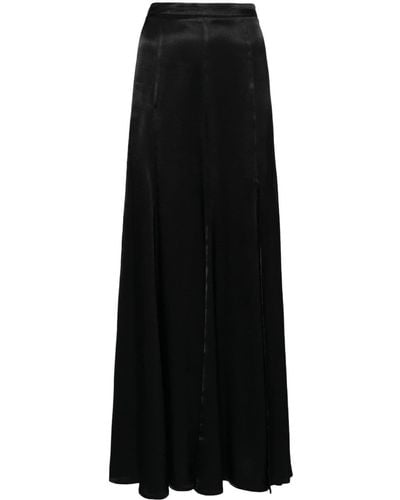 Twin Set High-waist Satin Maxi Skirt - Black