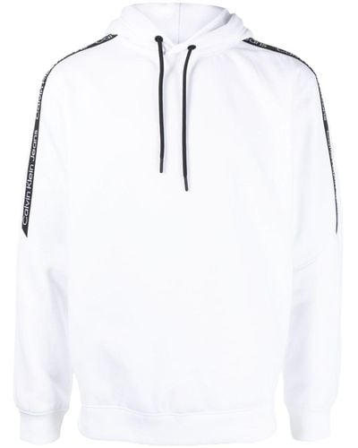 Calvin Klein Hoodie mit Logo-Streifen - Weiß