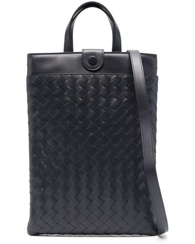 Bottega Veneta Intrecciato Leather Laptop Bag - Black