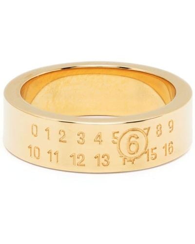 MM6 by Maison Martin Margiela Numeric Minimal Ring Met Glanzende Afwerking - Metallic