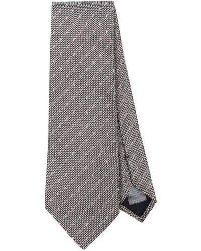 Paul Smith Polka Dot-embroidered Silk Tie - Grey
