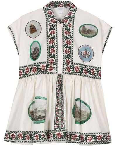 Giambattista Valli Katoenen Midi-jurk Met Print - Grijs
