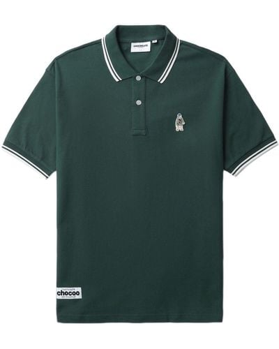 Chocoolate Logo-appliqué Cotton Polo Shirt - Green