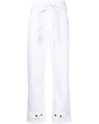 P.A.R.O.S.H. Paperbag-waist Pants - White