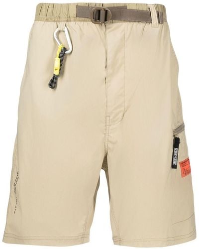 Izzue Carabiner-attachment Belted Bermuda Shorts - Natural