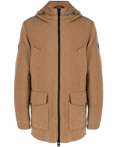 Woolrich Padded Hooded Coat - Brown