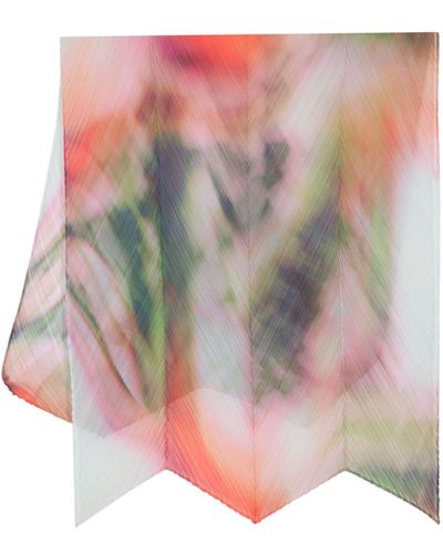 Pleats Please Issey Miyake Printed Pleated Stole - Pink