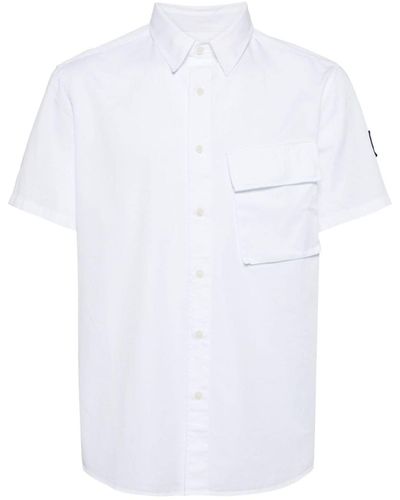 Belstaff Scale Twill-Hemd mit Logo-Patch - Weiß