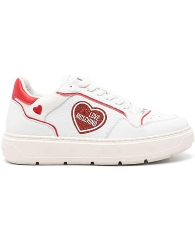 Love Moschino Sneakers Met Logopatch - Roze