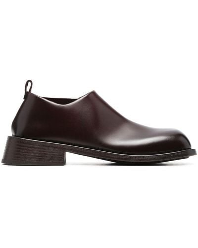 Marsèll Square-toe Leather Loafers - Brown