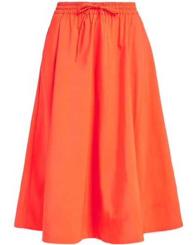 Essentiel Antwerp Drawstring-waist Midi Skirt - Orange