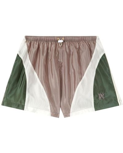 Palm Angels Pantalones cortos de chándal con diseño colour block - Morado