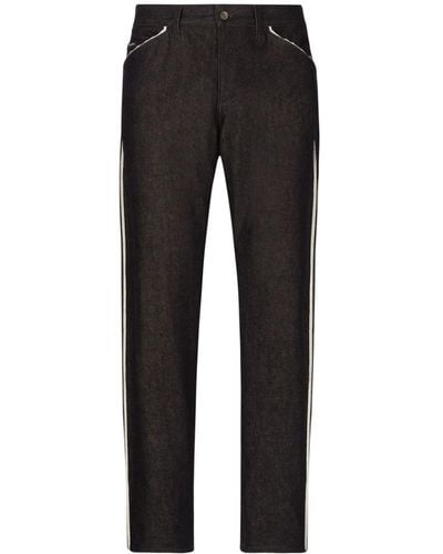 Dolce & Gabbana Straight-Leg-Jeans mit Paspeln - Schwarz