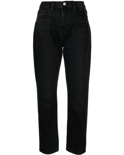 FRAME Tapered High-waist Jeans - Black