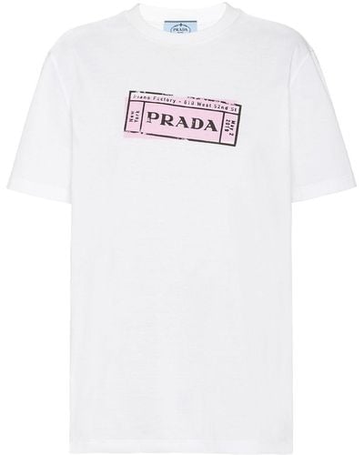 Prada Logo Ticket T-shirt - White