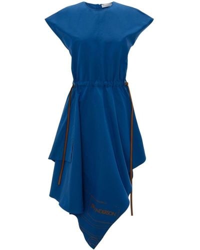 JW Anderson Mini-jurk Met Asymmetrische Afwerking - Blauw
