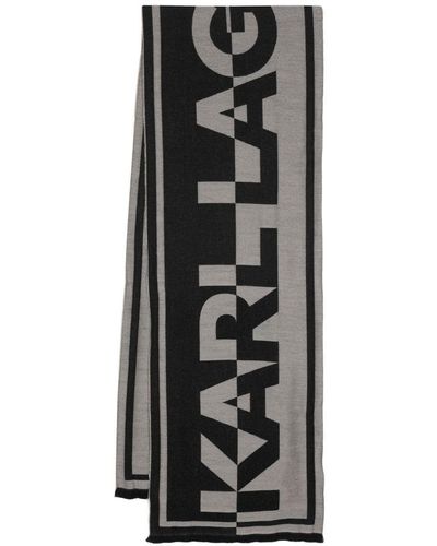 Karl Lagerfeld K/essential Two Tone Scarf - Black