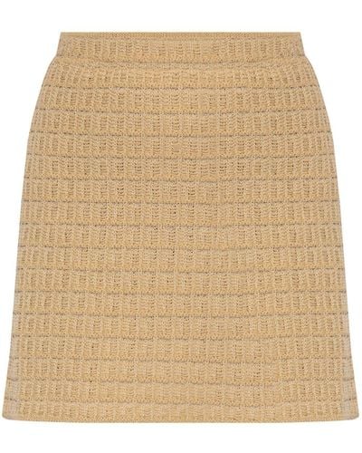 By Malene Birger Cotton-blend knitted miniskirt - Neutro