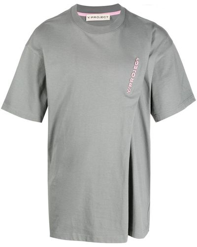 Y. Project Logo-embroidered Organic Cotton T-shirt - Grey