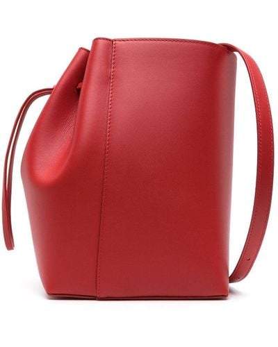 Maeden Canna Leather Shoulder Bag - Red