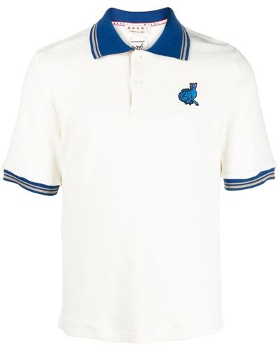 Marni Chest Embroidered-detail Polo Shirt - Blue