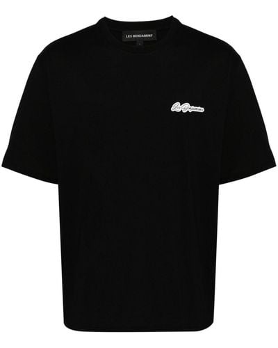 Les Benjamins Logo-print Cotton T-shirt - Black
