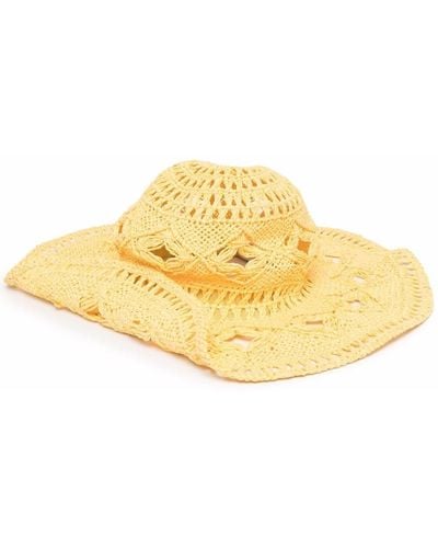 Ruslan Baginskiy Sombrero de verano con diseño tejido - Amarillo