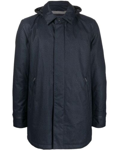 Herno Gefütterter Mantel mit Reißverschluss - Blau