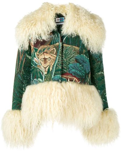 KENZO Trim-detail Embroidered Jacket - Green