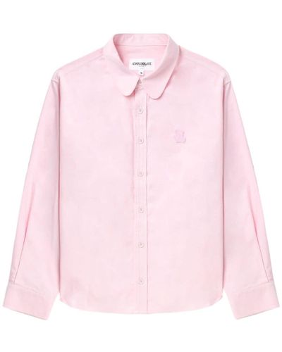 Chocoolate Logo-appliqué Cotton Shirt - Pink