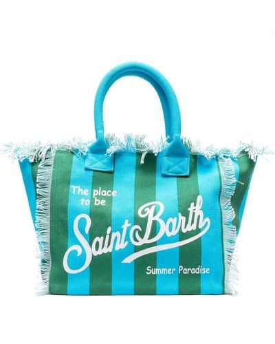 Mc2 Saint Barth Vanity Striped Beach Bag - Blauw