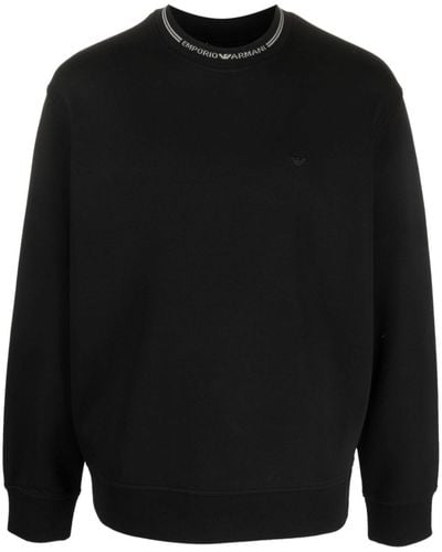 Emporio Armani Logo Intarsia-knit Sweatshirt - Black