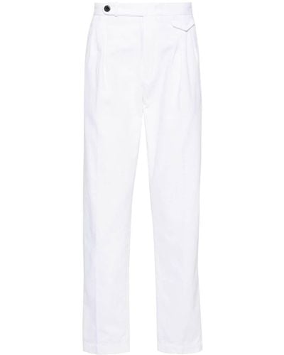 Incotex Tapered-leg Twill Trousers - White