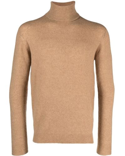 Nuur Fine-knit Roll-neck Sweater - Brown