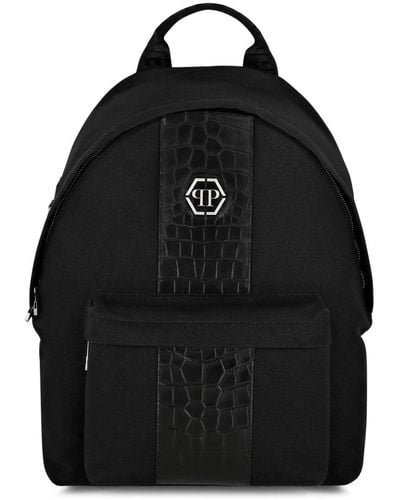 Philipp Plein Logo-plaque Zip-up Backpack - Black