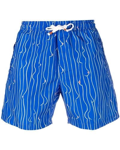 Reina Olga All-over Print Swim Shorts - Blue