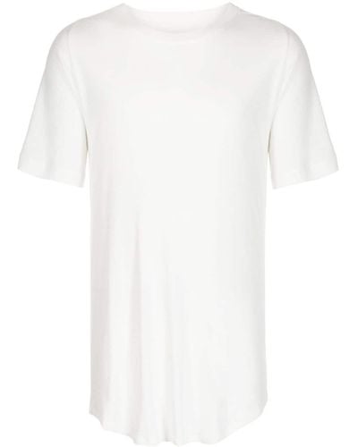 Julius T-shirt con orlo curvo - Bianco