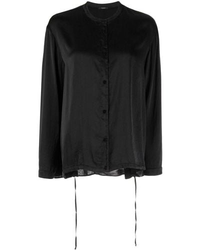 Transit Sheer-panel Silk-blend Shirt - Black