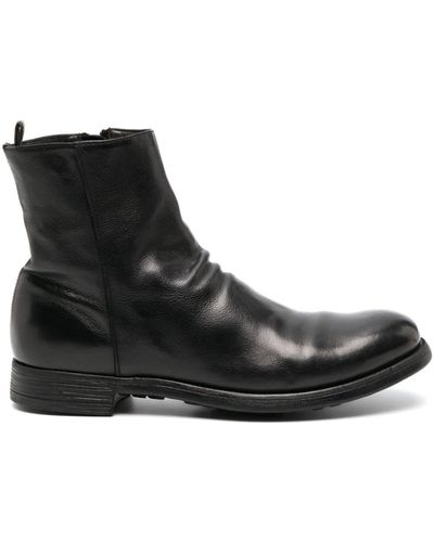 Officine Creative Zip-up Leather Ankle Boots - Black