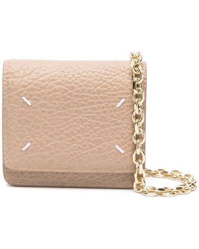 Maison Margiela Logo-embroidered Wallet-on-chain - Natural
