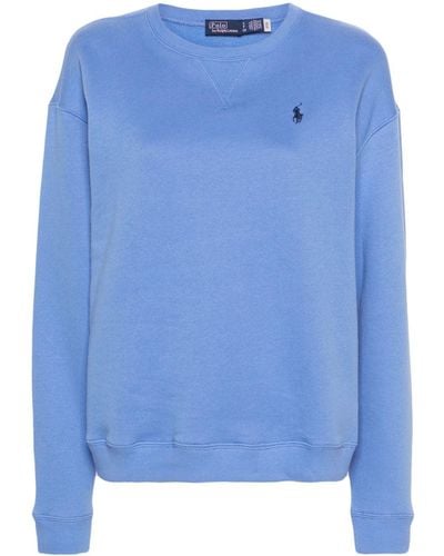 Polo Ralph Lauren Embroidered-logo Jersey Sweatshirt - Blue