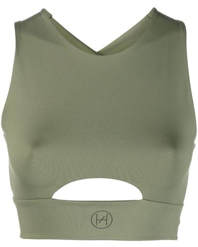 Héros The Cross Cropped Tank Top - Green