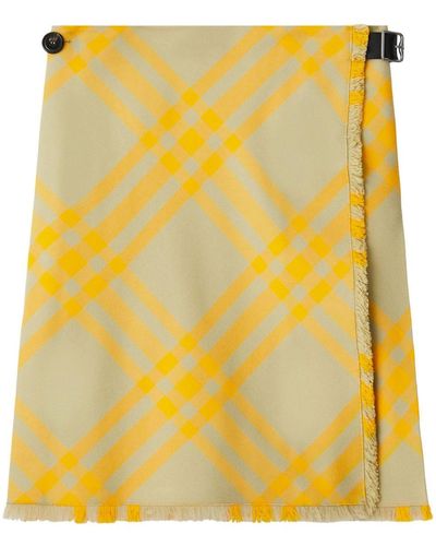 Burberry Check Pattern Skirt - Yellow