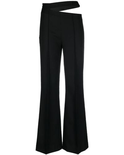 Rohe Cut-out Flared Wool Trousers - Black
